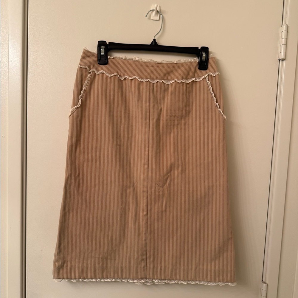 Keita Maruyama Unique Tan Striped Women's Skirt Size 2